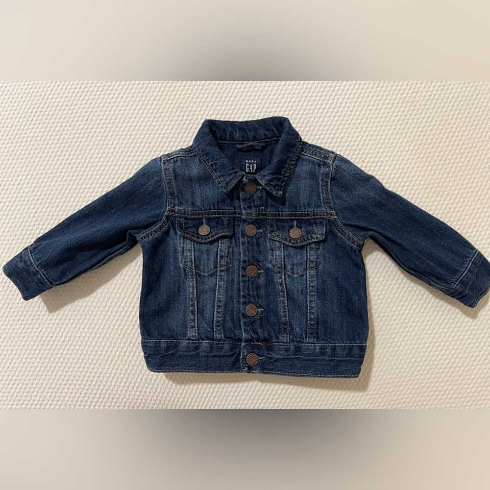 BABY GAP Organic Cotton Icon Denim Jacket, Size 6-12 Months, Medium Indigo
